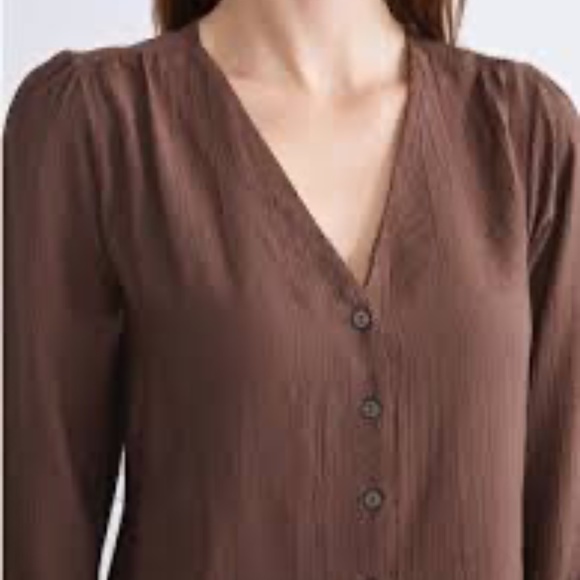 Eileen Fisher S Textured Linen Blend Tunic Top - Picture 4 of 12